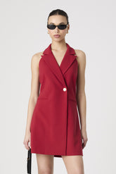 FRENCH CONNECTION WHISPER HALTER NECK BLAZER DRESS